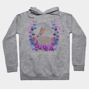 rabbit and flowers Hoodie